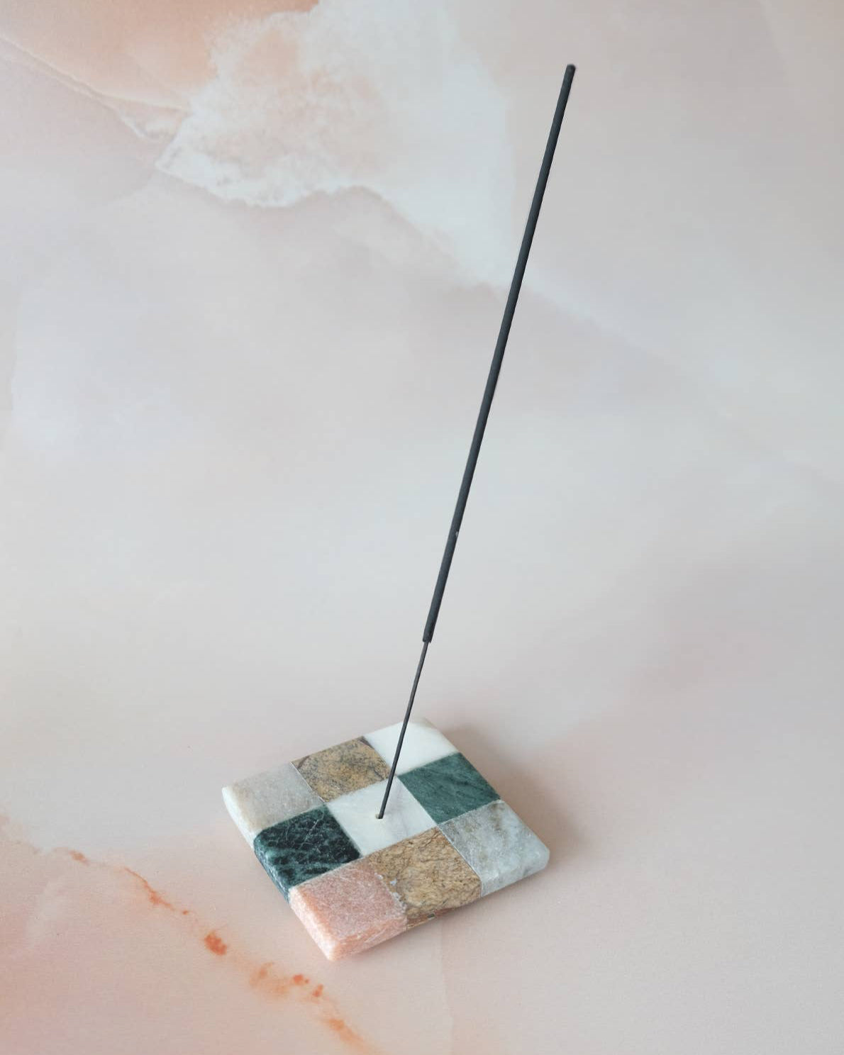 Marble Checks Incense Holder
