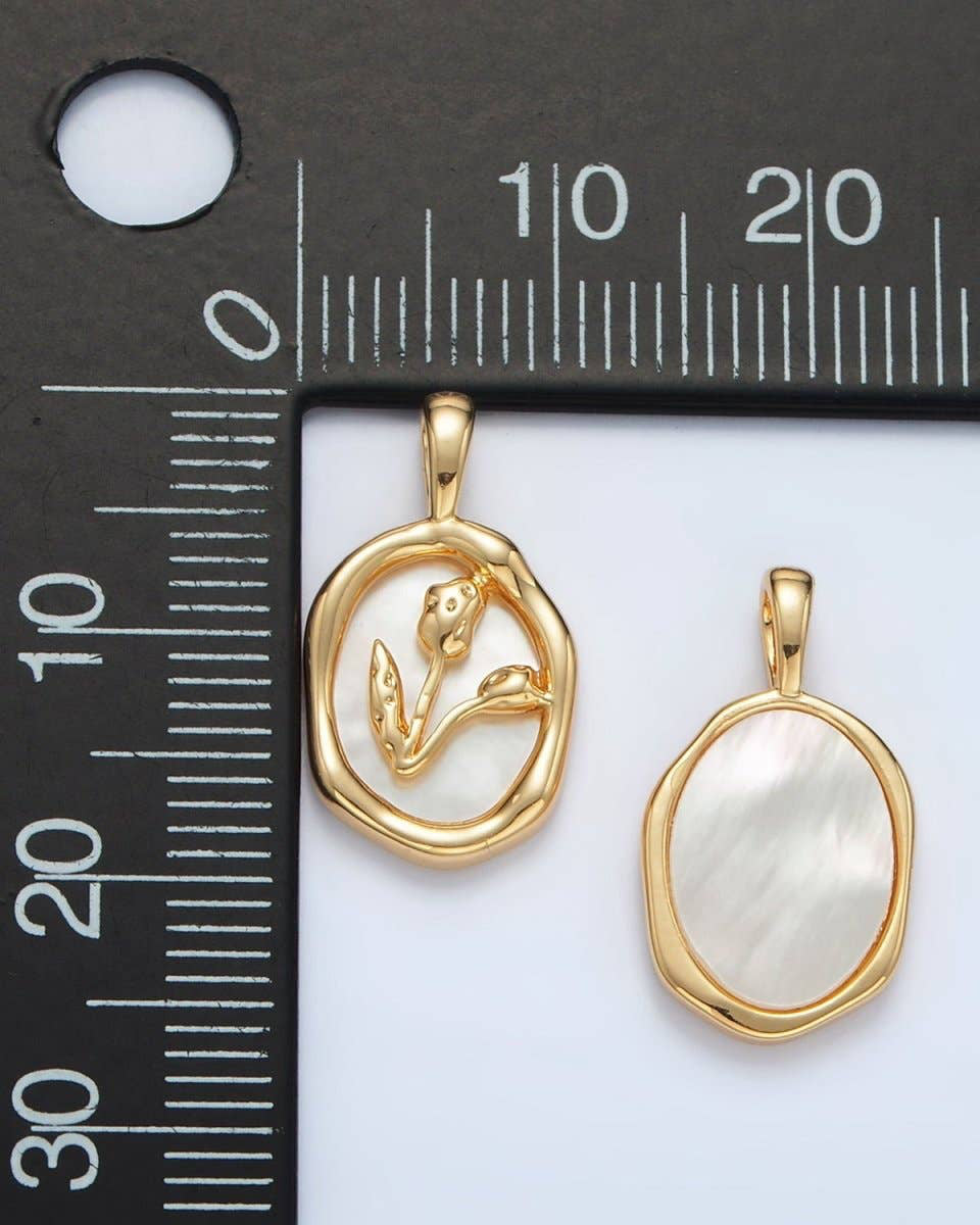 Tulip Flower Oval Charm