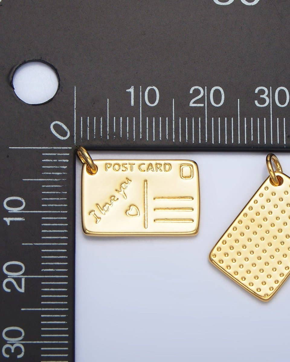 "I Love You" Script Post Card Charm