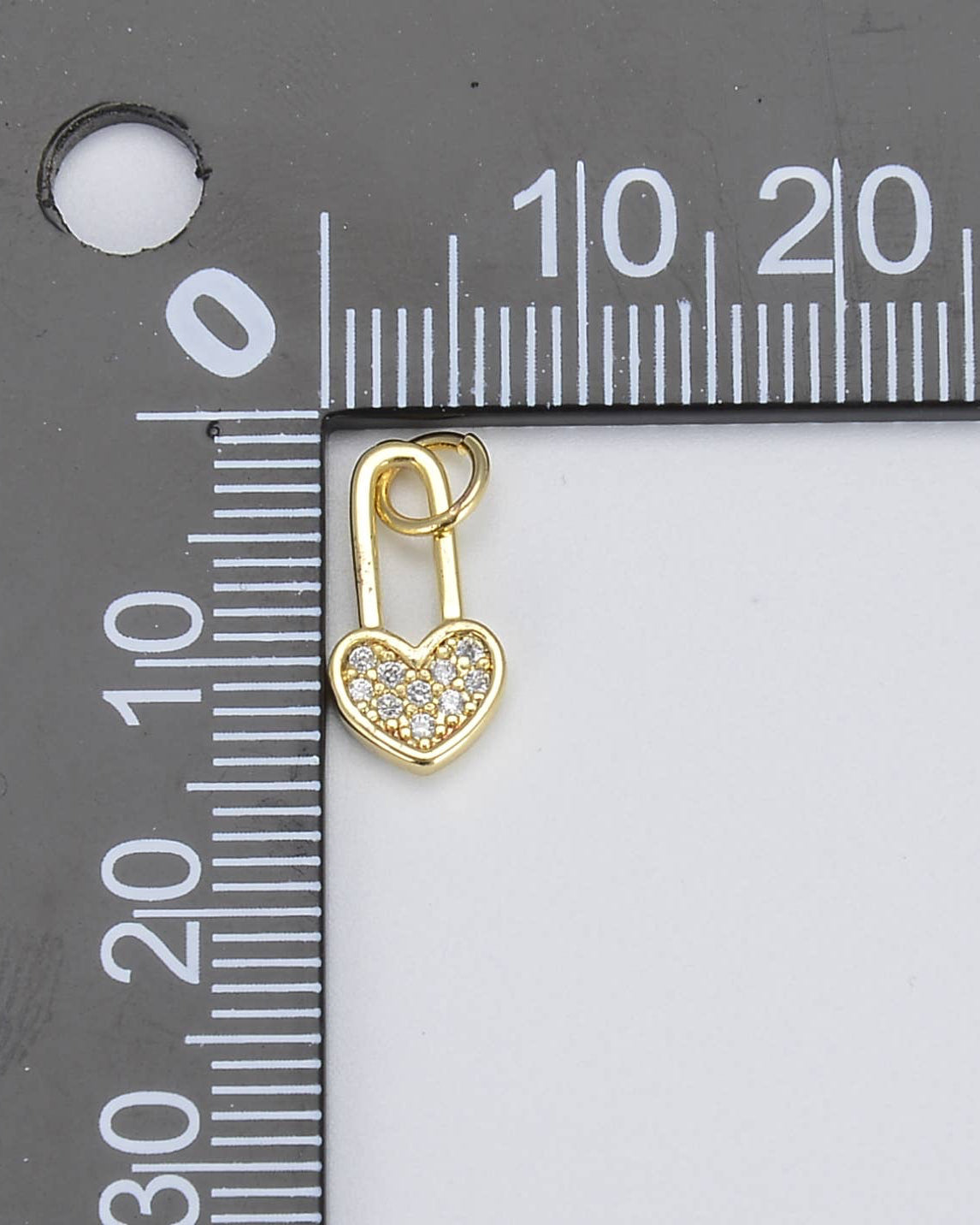 Safety Pin PadLock Heart Charm