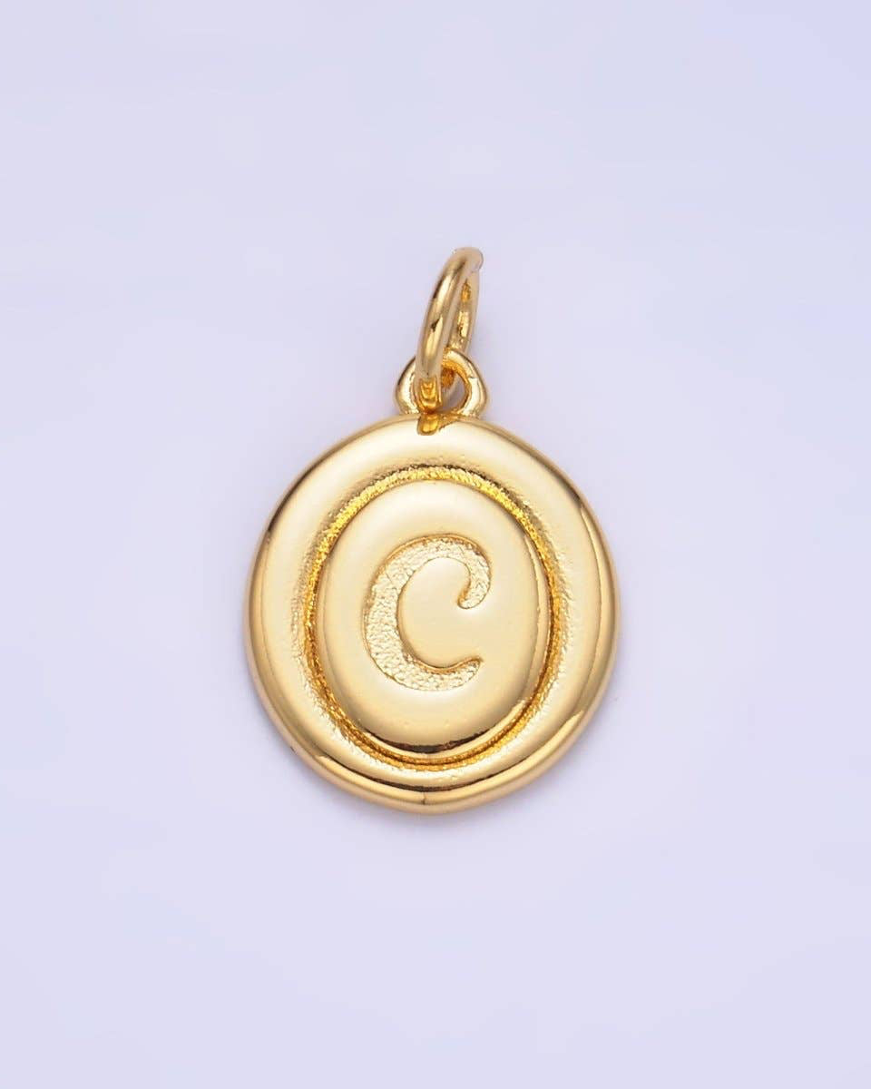 Initial Script Oval Charm