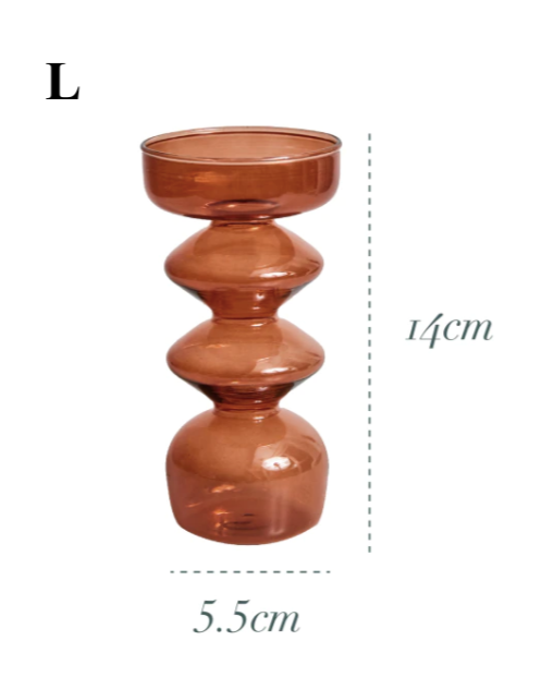 Brown Glass Candlestick Holder