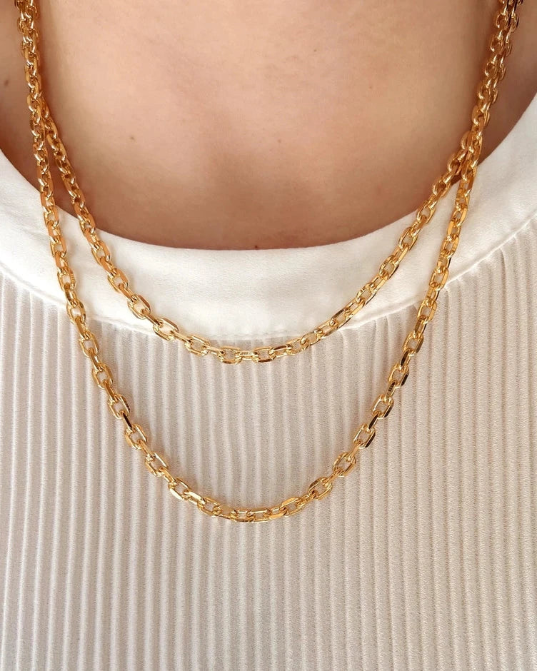 Small Thick Paperclip Necklace- Charm Bar
