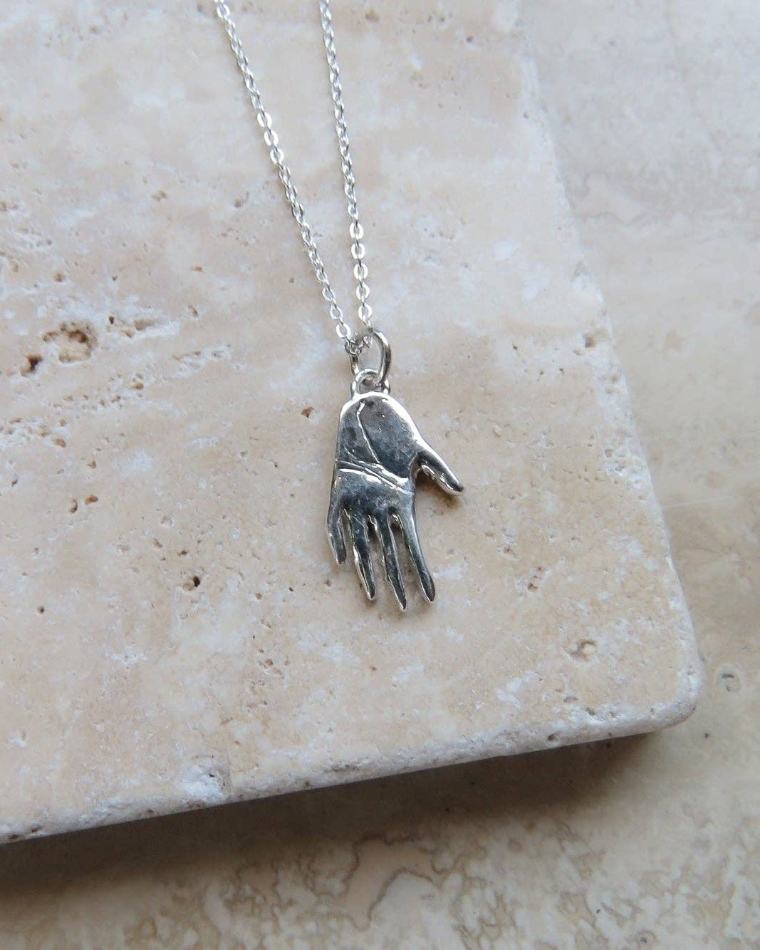 Silver Hand Talisman Necklace