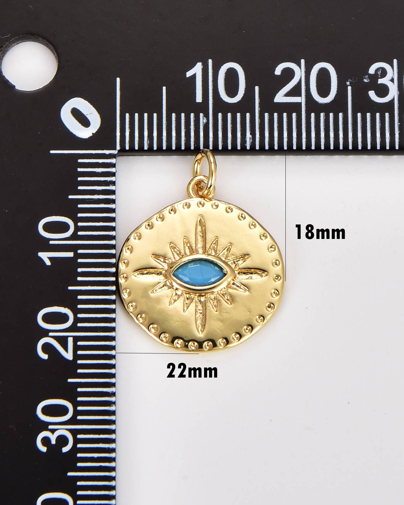 Blue Evil Eye Medallion Charm
