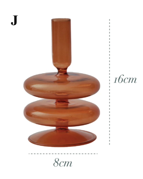 Brown Glass Candlestick Holder