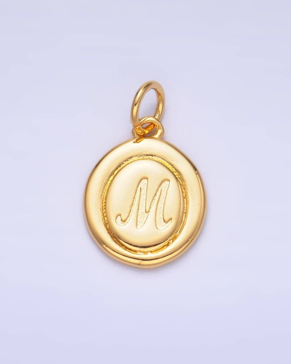 Initial Script Oval Charm