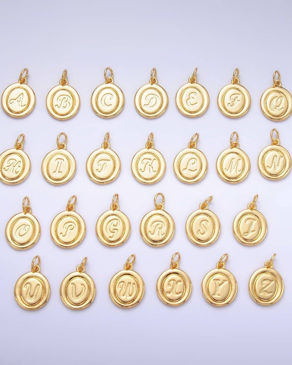 Initial Script Oval Charm