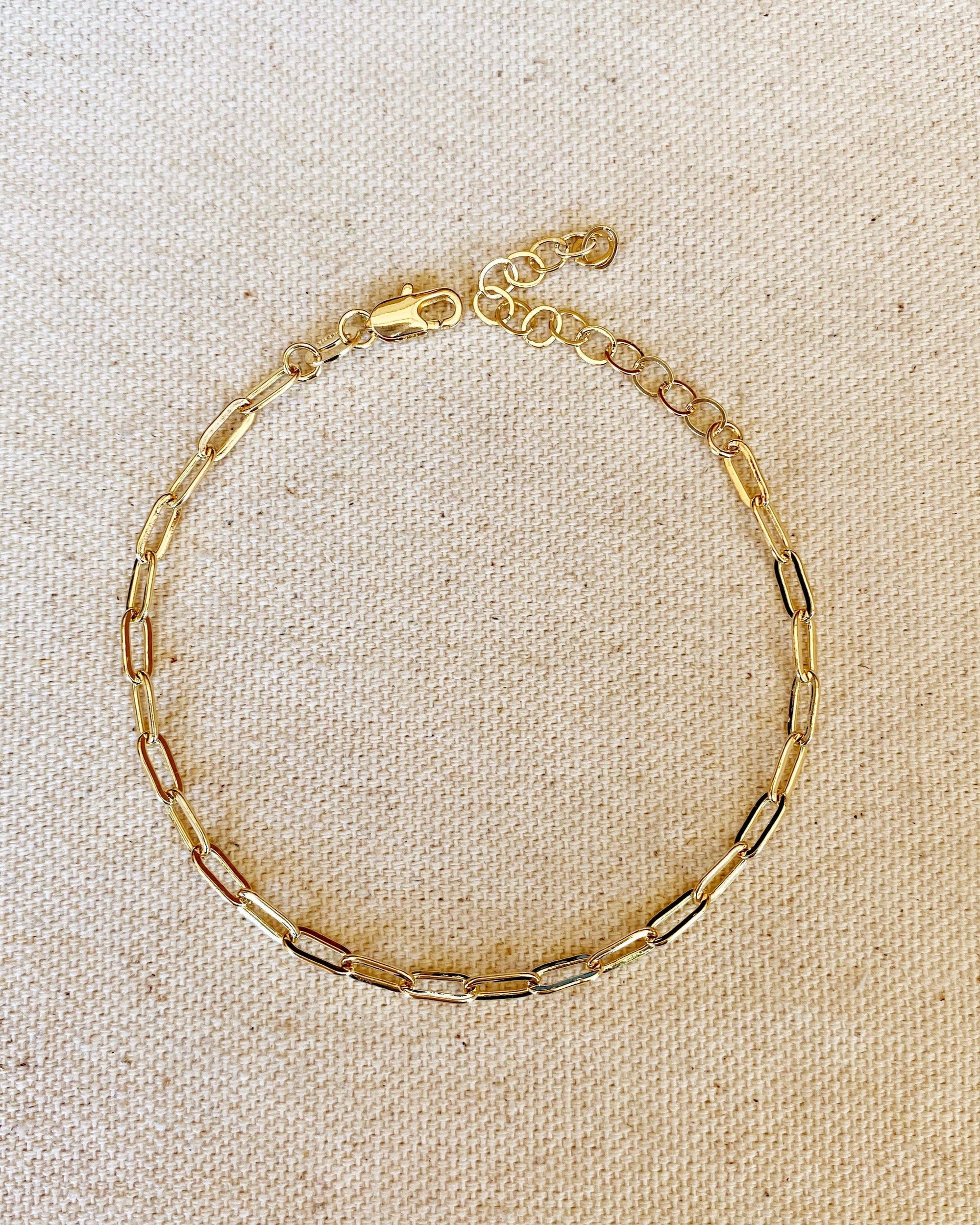 Small Link Paperclip Bracelet- Charmbar