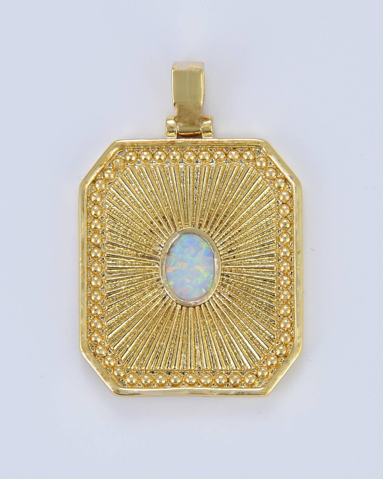 Sunburst Octagon Opal Charm