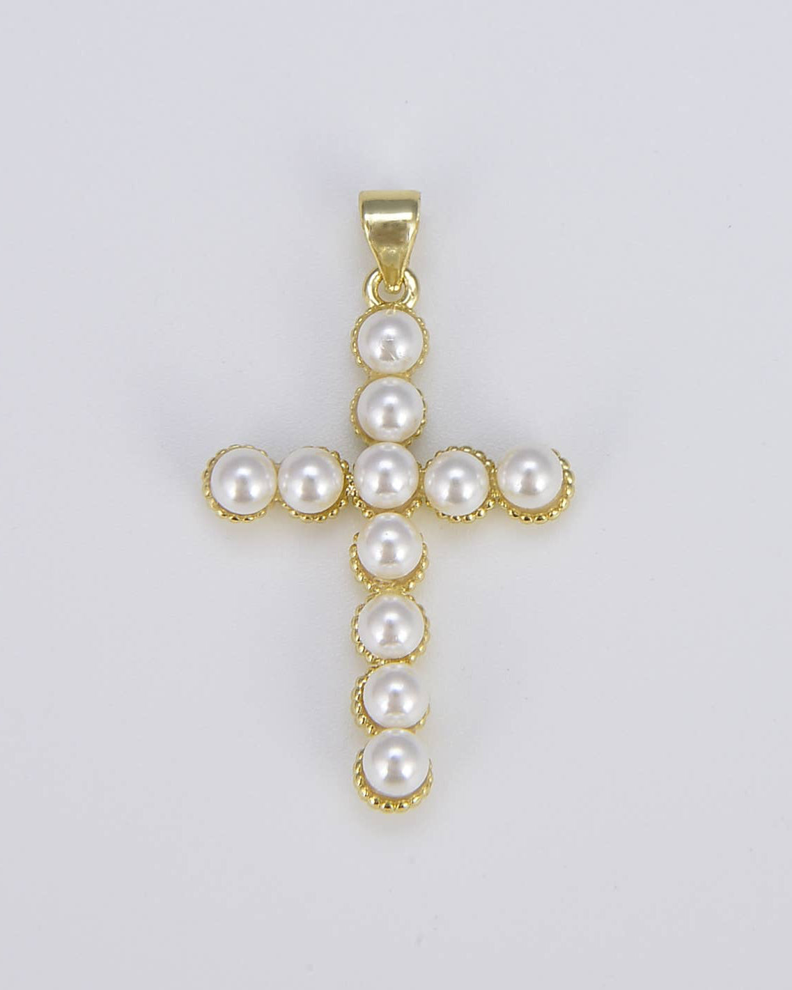 Pearl Cross Charm