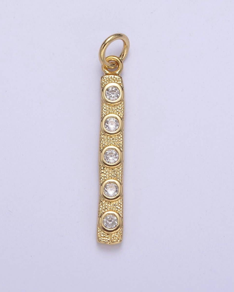 Thin Bar Cubic Zirconia Charms