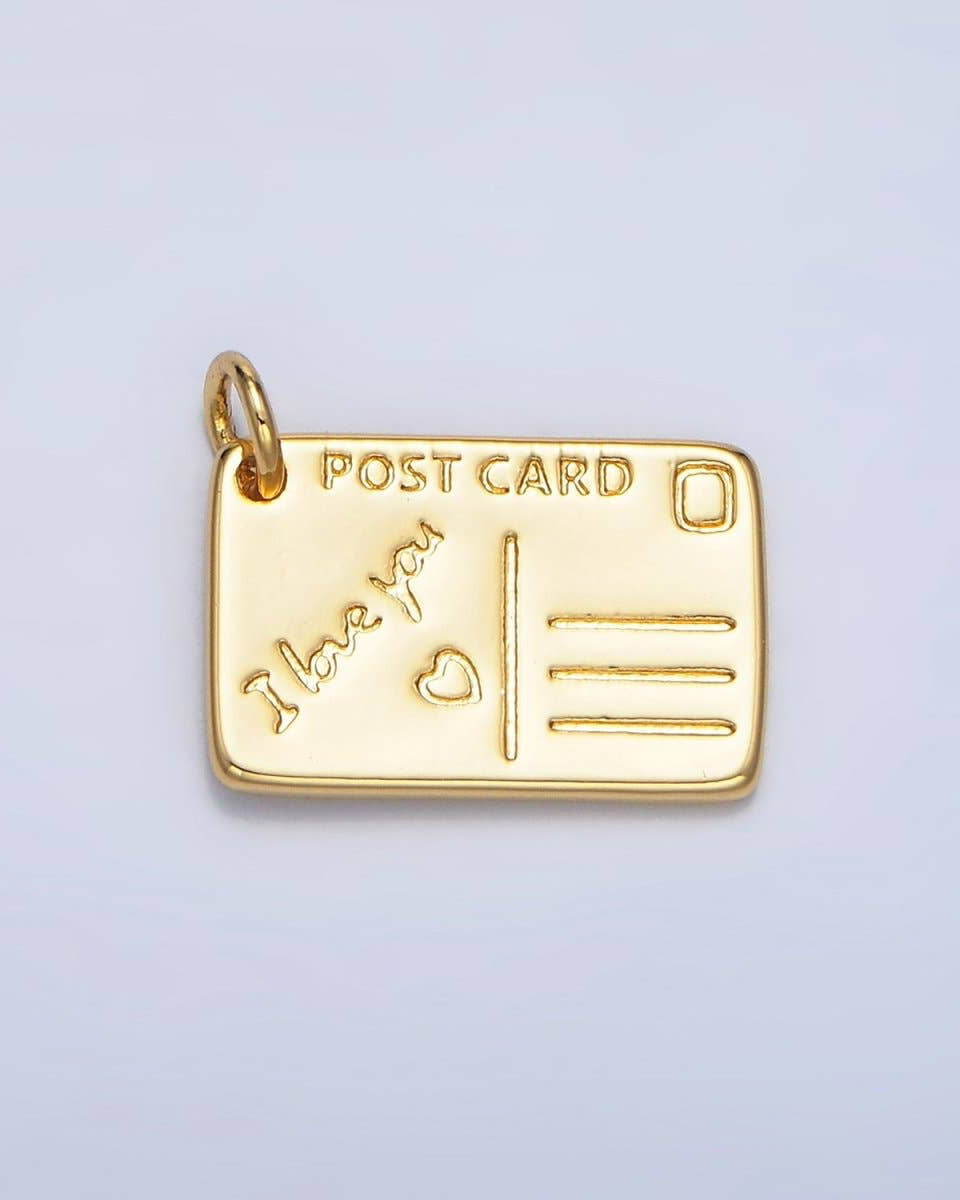 "I Love You" Script Post Card Charm
