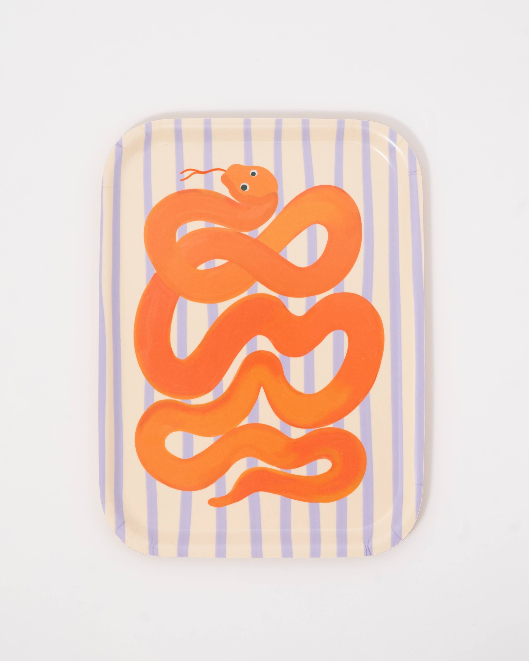 Twisted Snake Striped Bent Birch Serving Tray