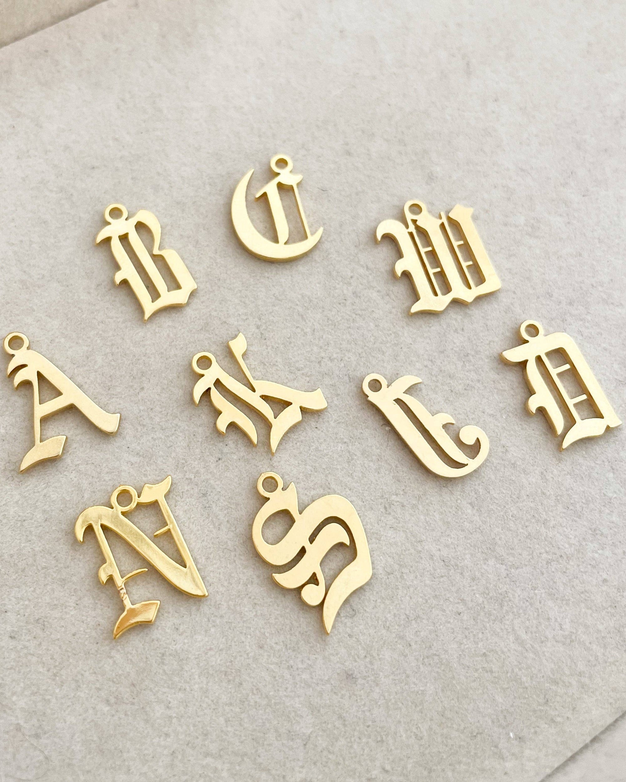 Old English Letter Charm