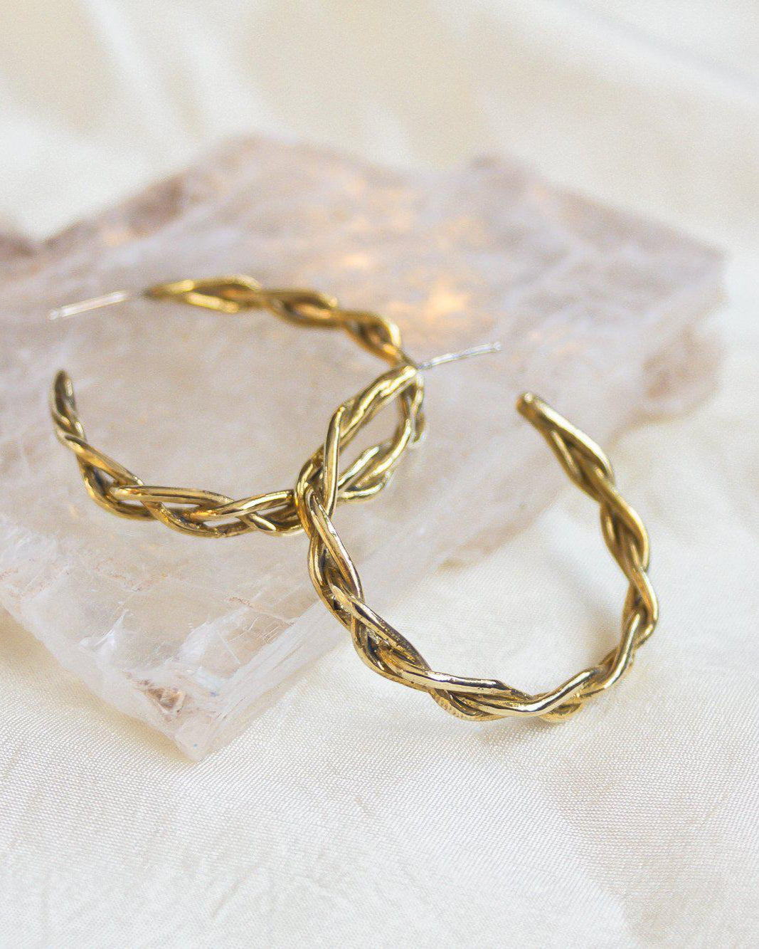 Braided Golden Hoops