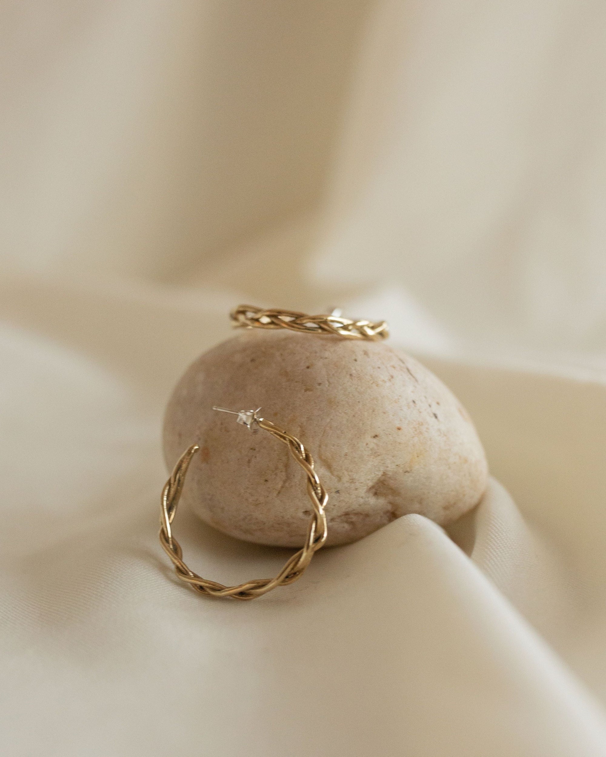 Braided Golden Hoops