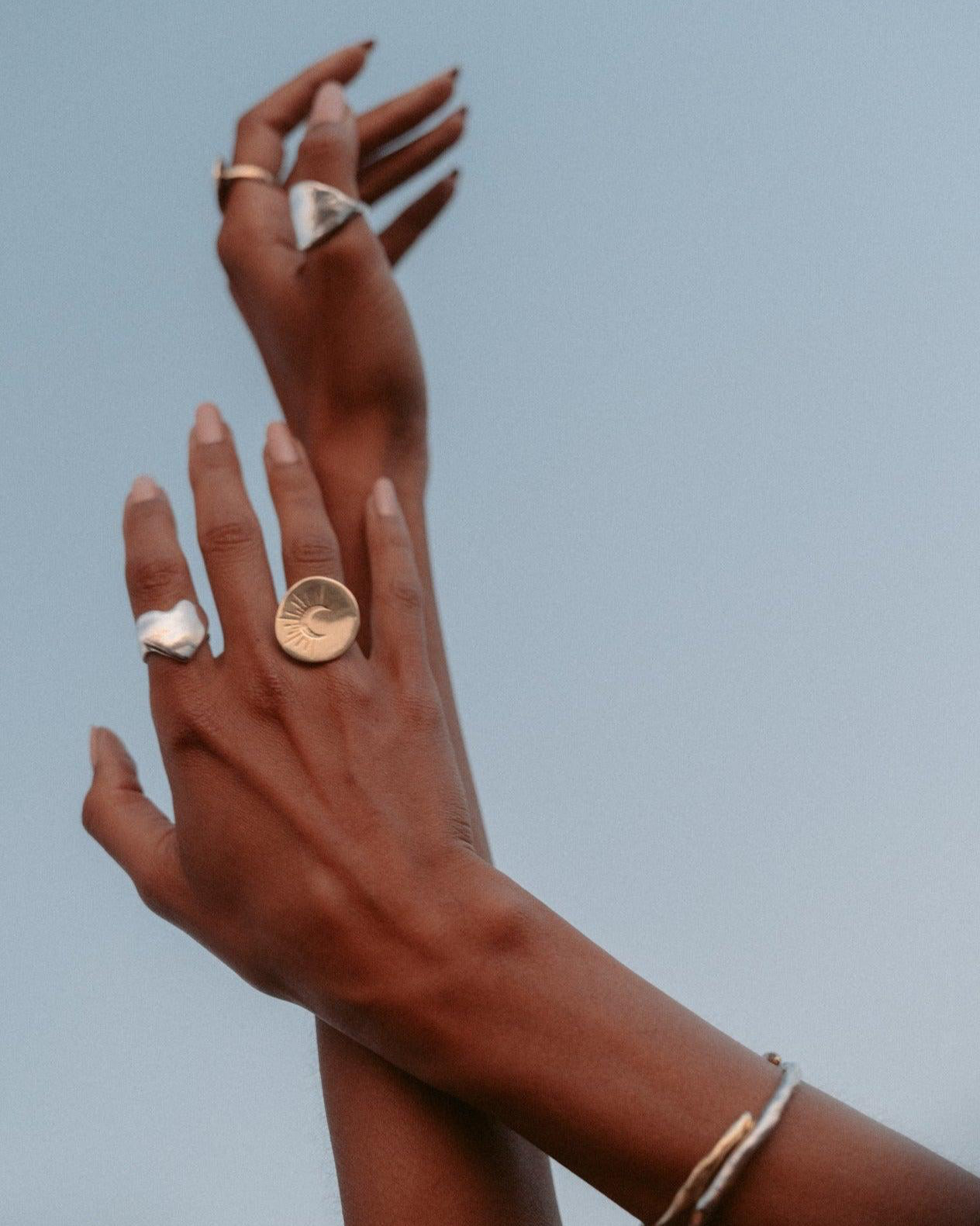 Nocturne Gold Crescent Moon Ring