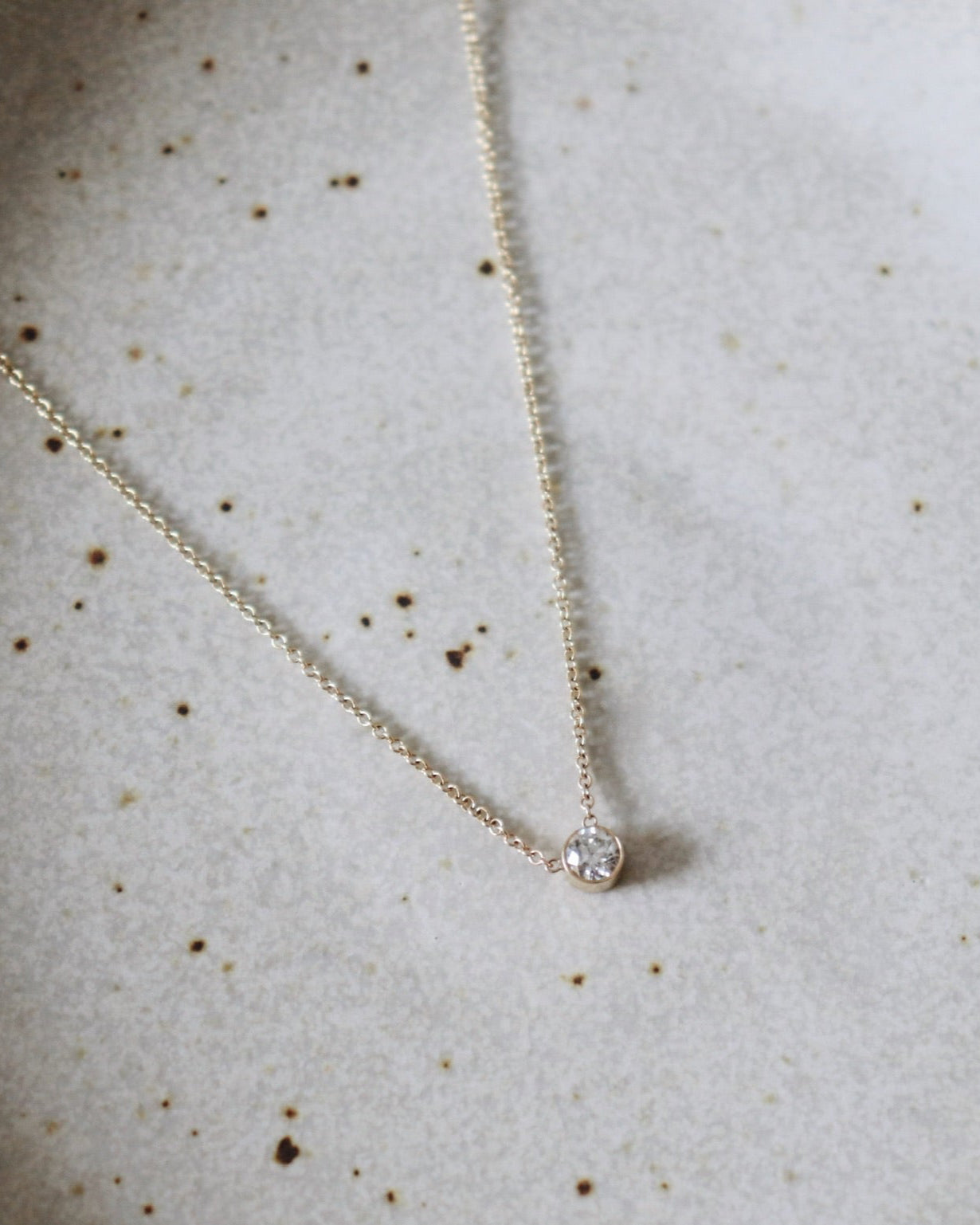 Large Bezel Diamond Necklace
