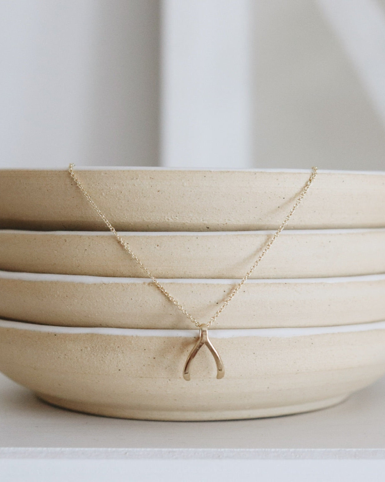 Mini Wishbone Necklace