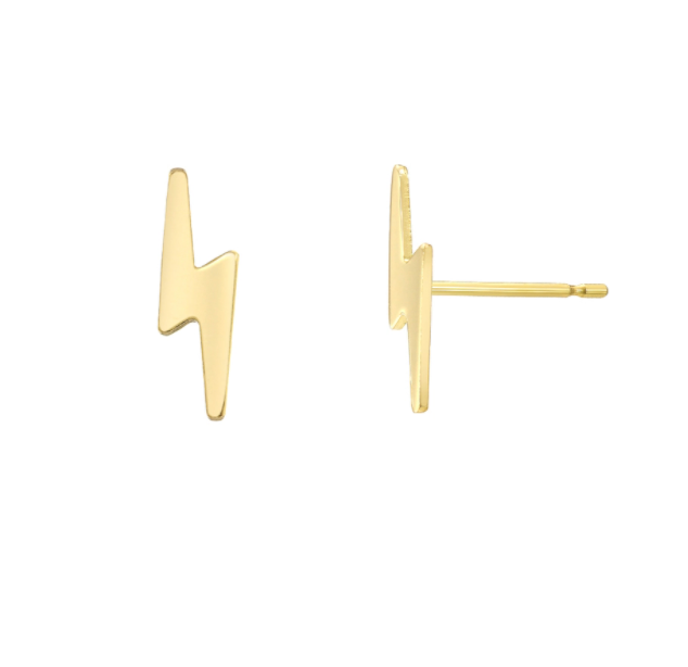 Small Lightning Bolt Stud Earring (single)