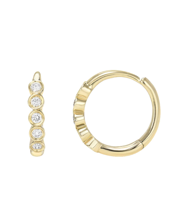 Mini Bezel Huggie Earring (single)