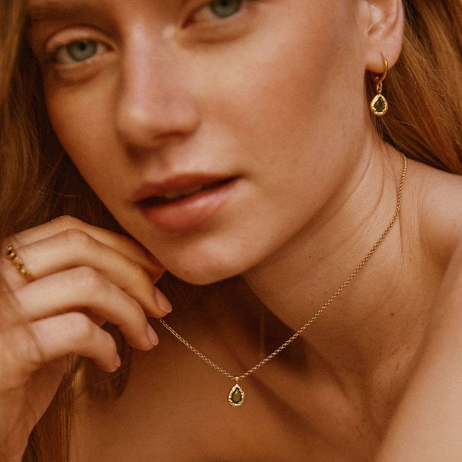 Lysia Dark Green Necklace | Jewelry Gold Gift Waterproof