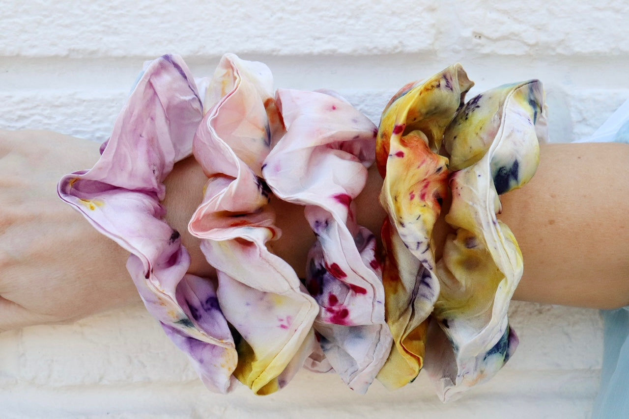 Botanically Dyed Silk Hair Scrunchie