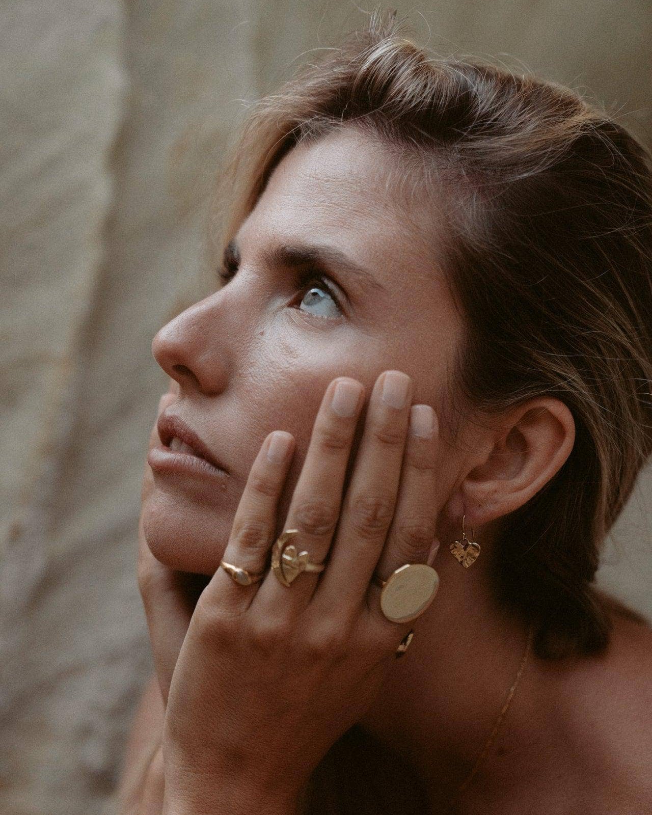 Eros Gold Heart Earrings