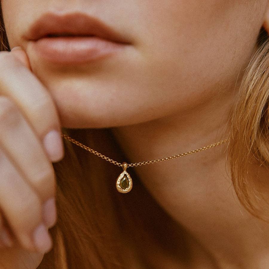 Lysia Dark Green Necklace | Jewelry Gold Gift Waterproof