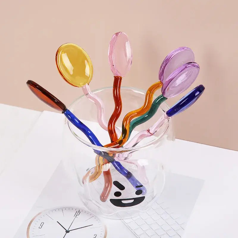 Creative Colored Glass Stirring Spoon