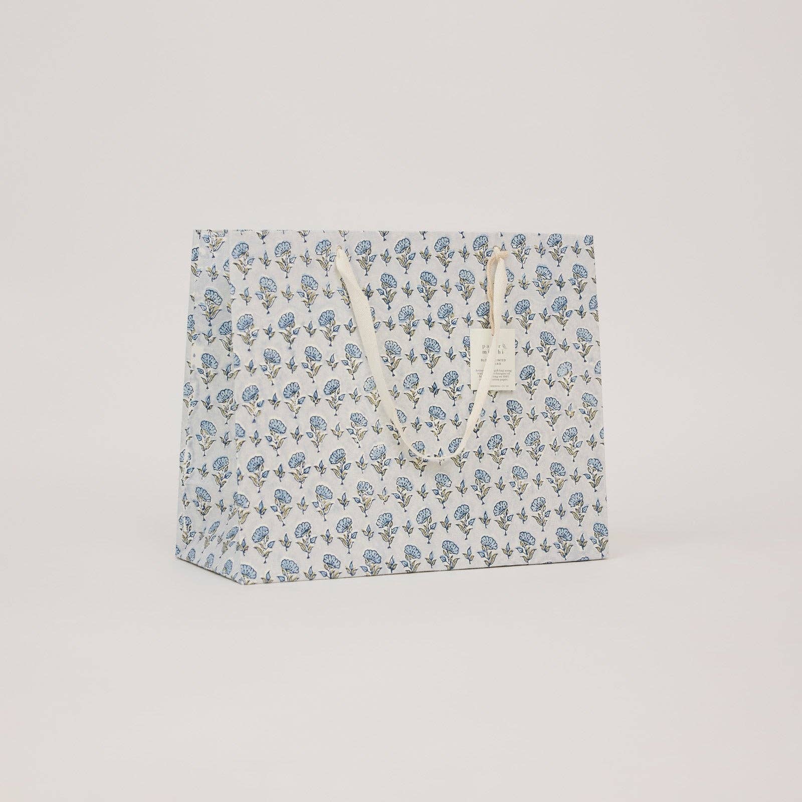 Hand Block Printed Gift Bags (Large) - Blue Stone Refresh