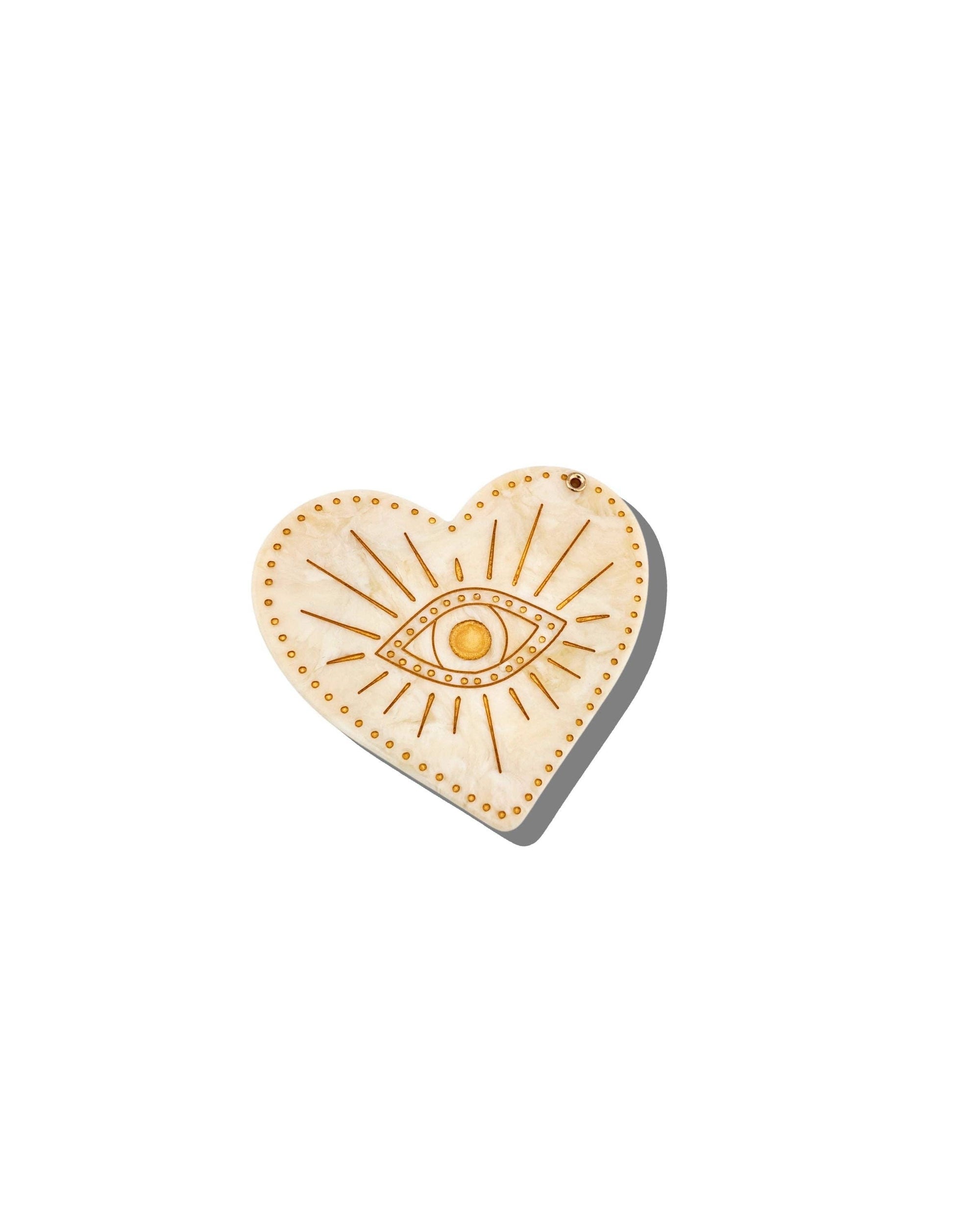 Hand-painted Celestial Heart Compact Mirror