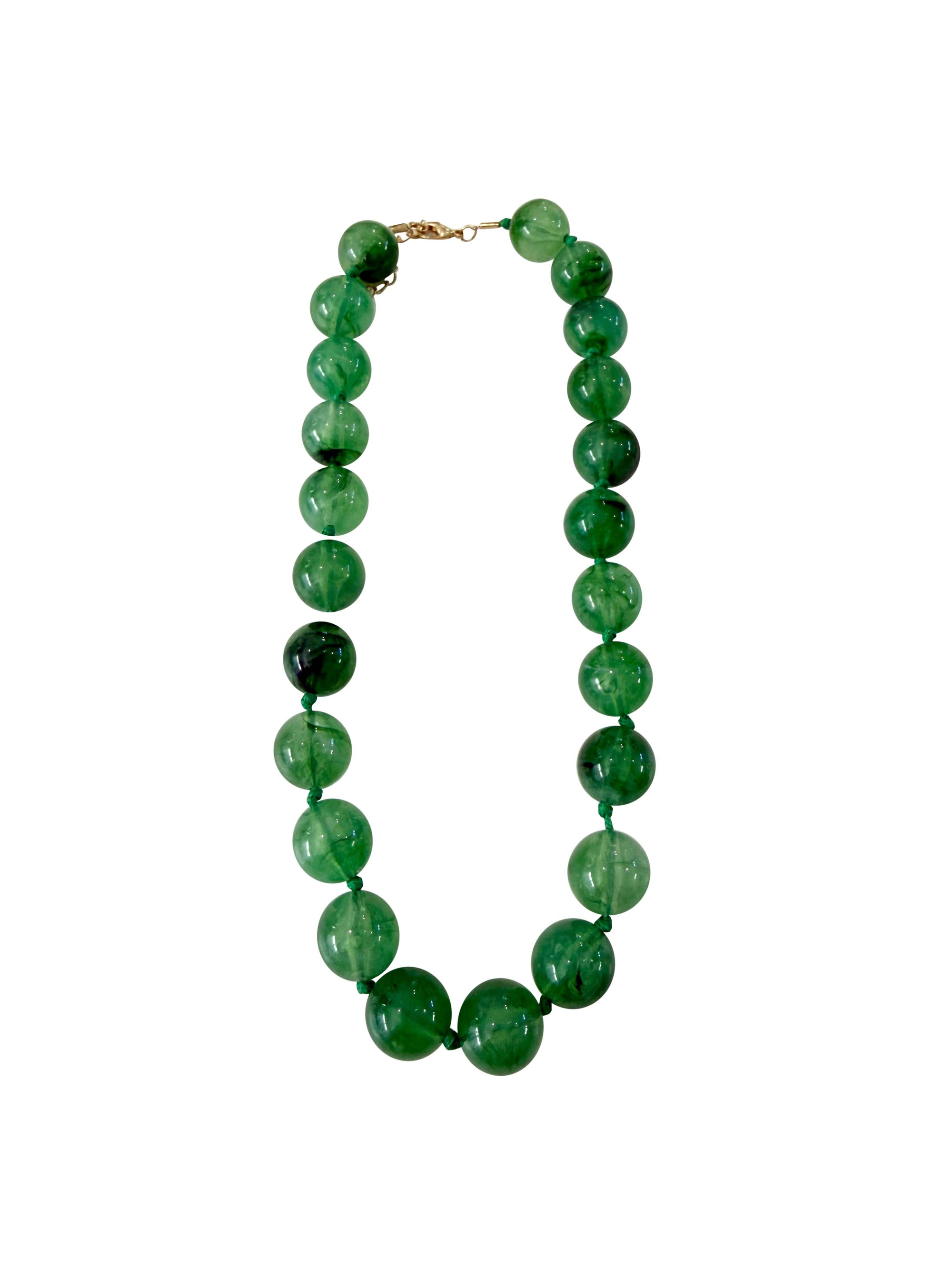 Mabry Chunky Beaded Necklace- Green