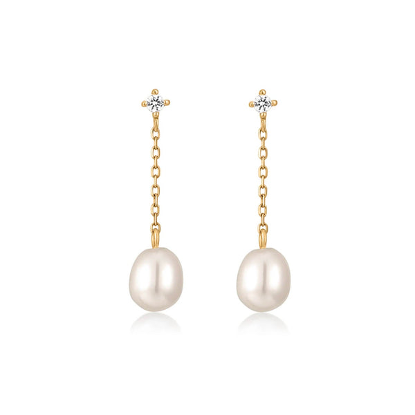 Pearl and Sapphire Droplet Studs