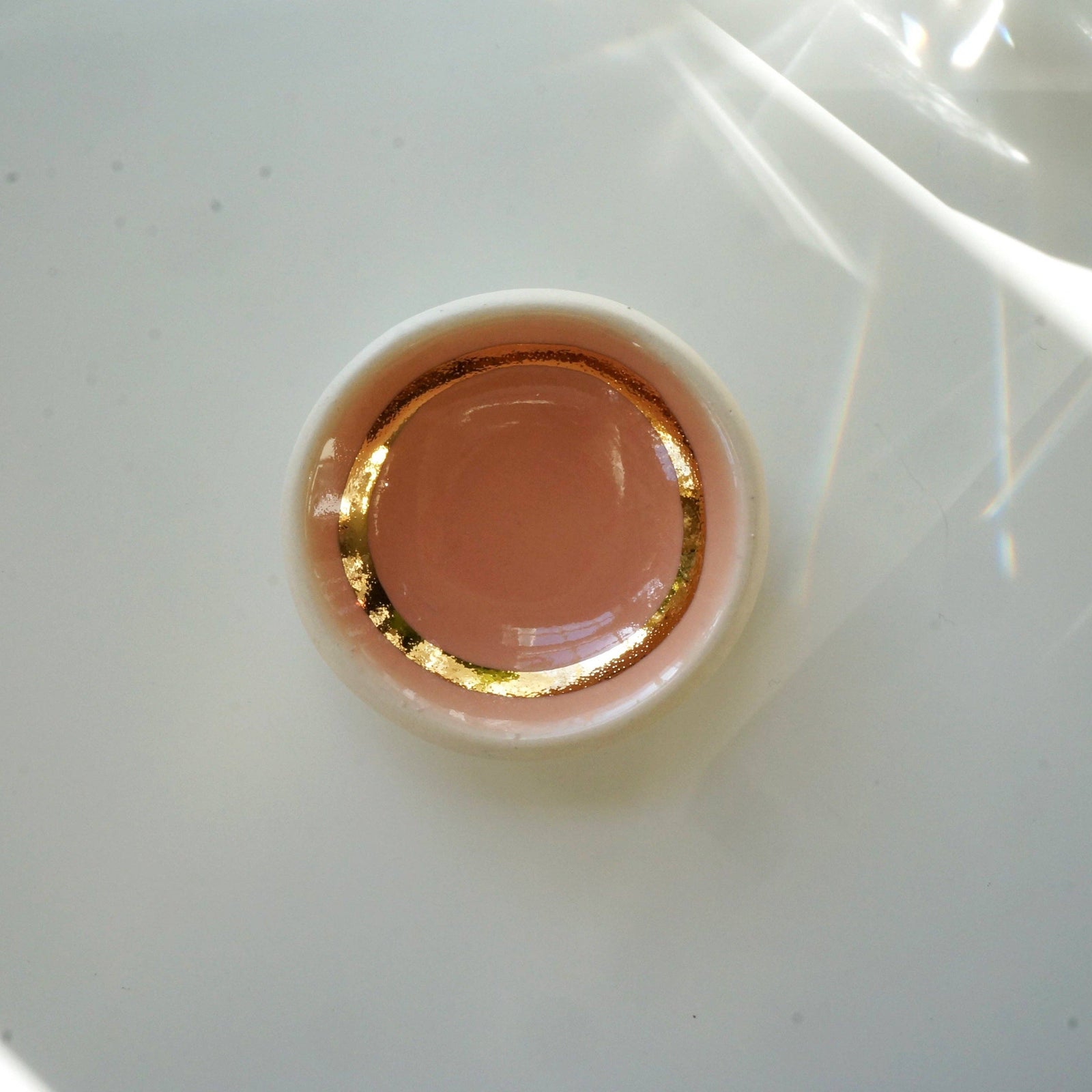 Peach + Gold Trinket Dish