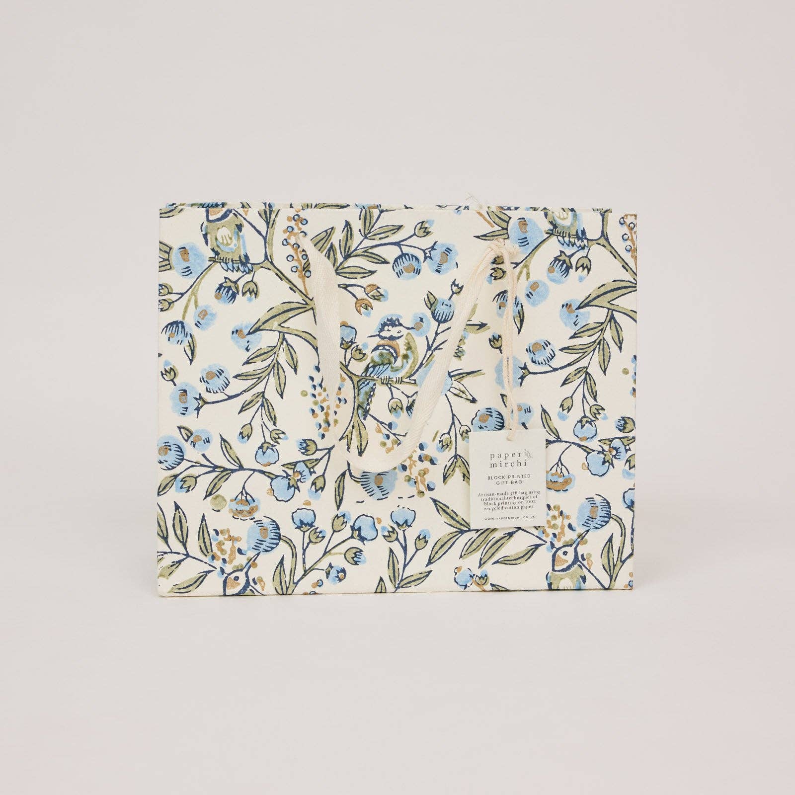 Hand Block Printed Gift Bags (Medium) - Blue Stone Refresh