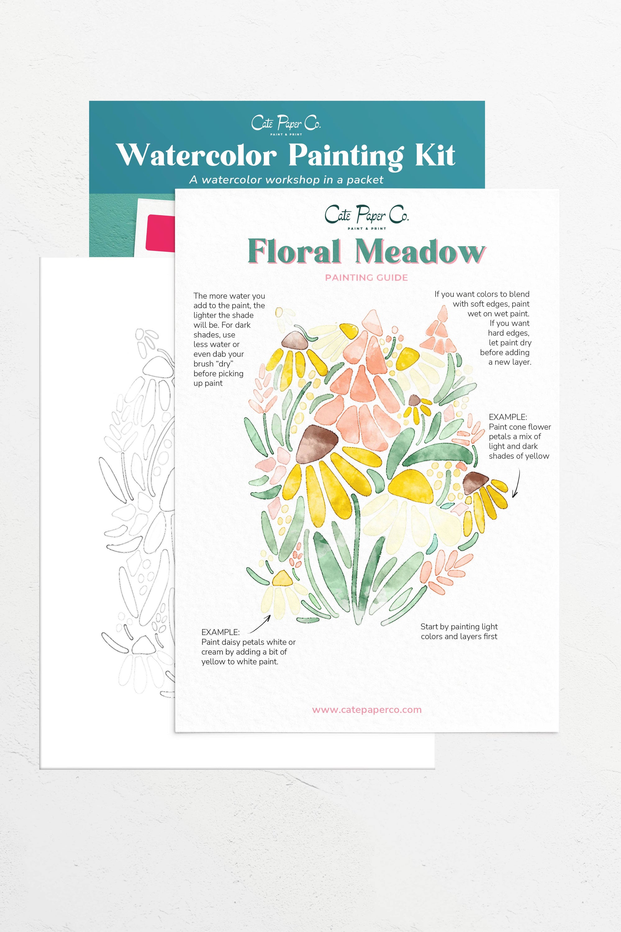 Floral Meadows watercolor painting kit