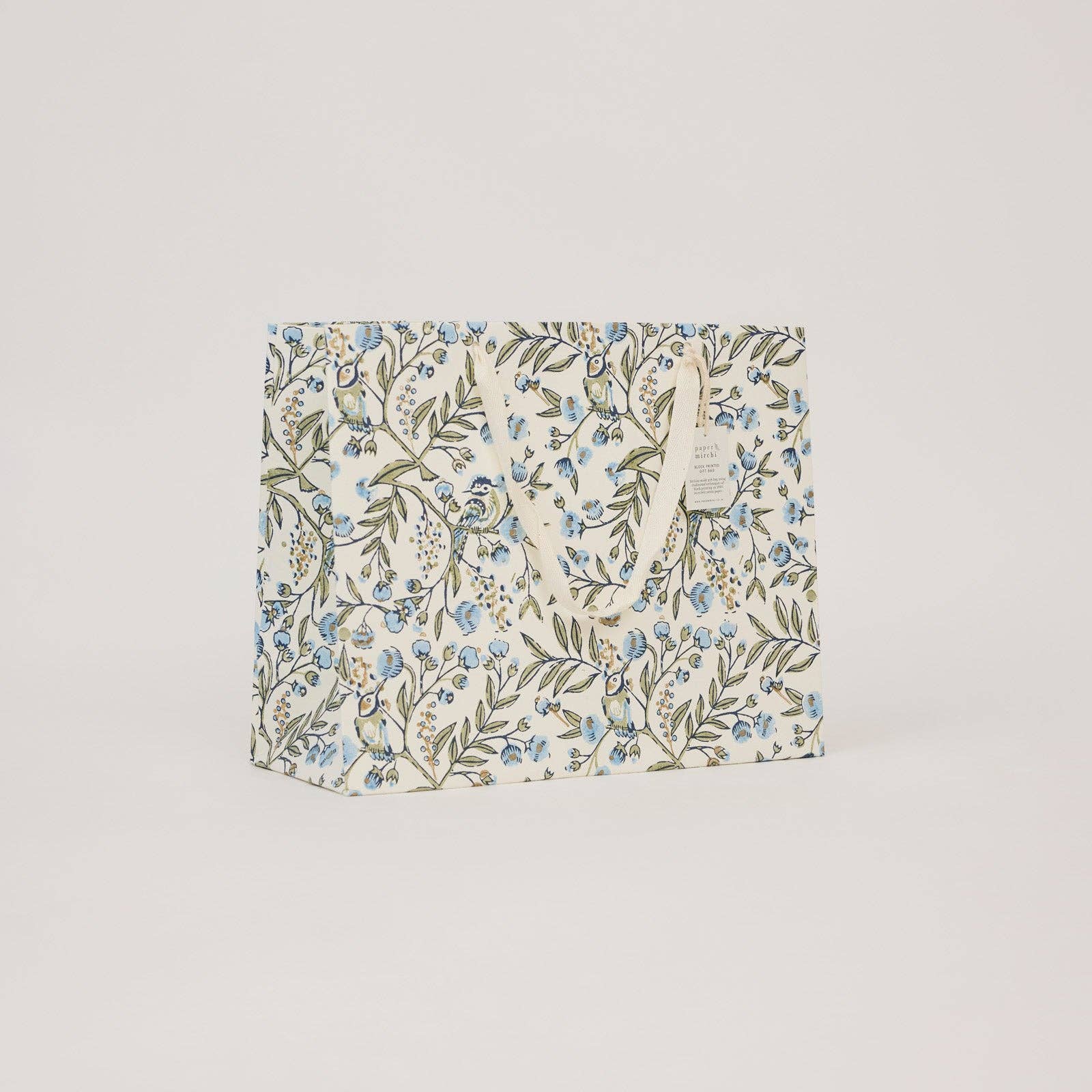 Hand Block Printed Gift Bags (Large) - Blue Stone Refresh
