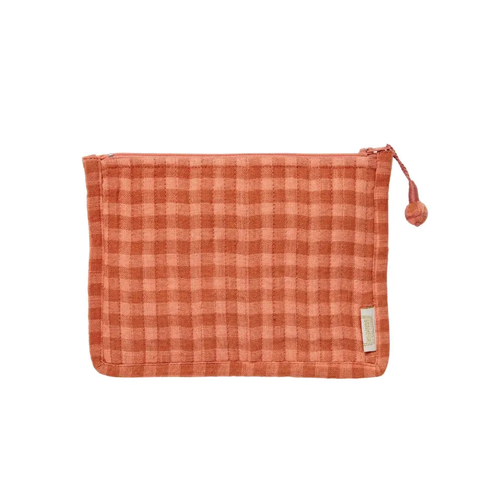 Small pouch - Pink/Terracotta Gingham