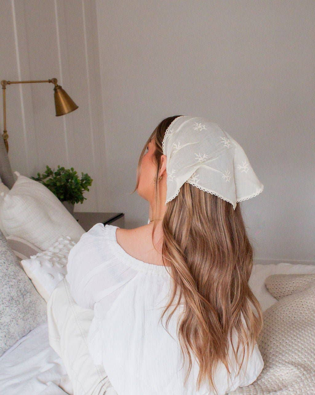 Cream Elegance Hair Scarf