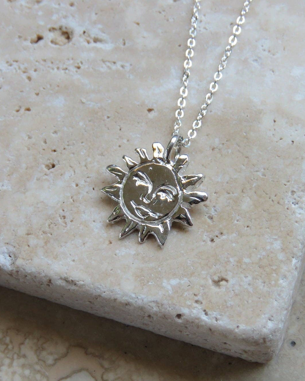 Silver Sun Talisman Necklace