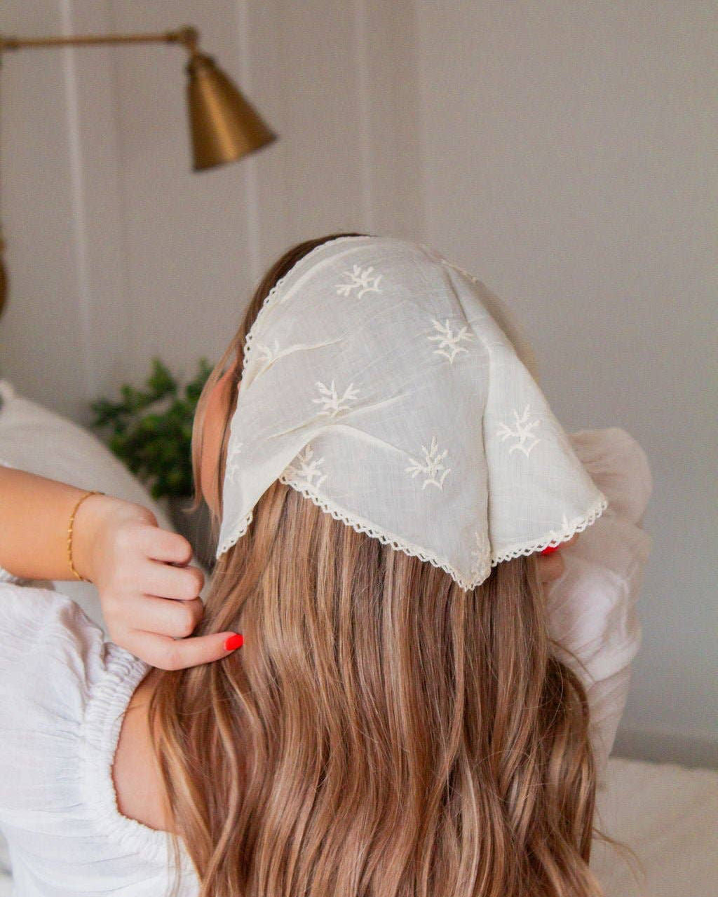 Cream Elegance Hair Scarf