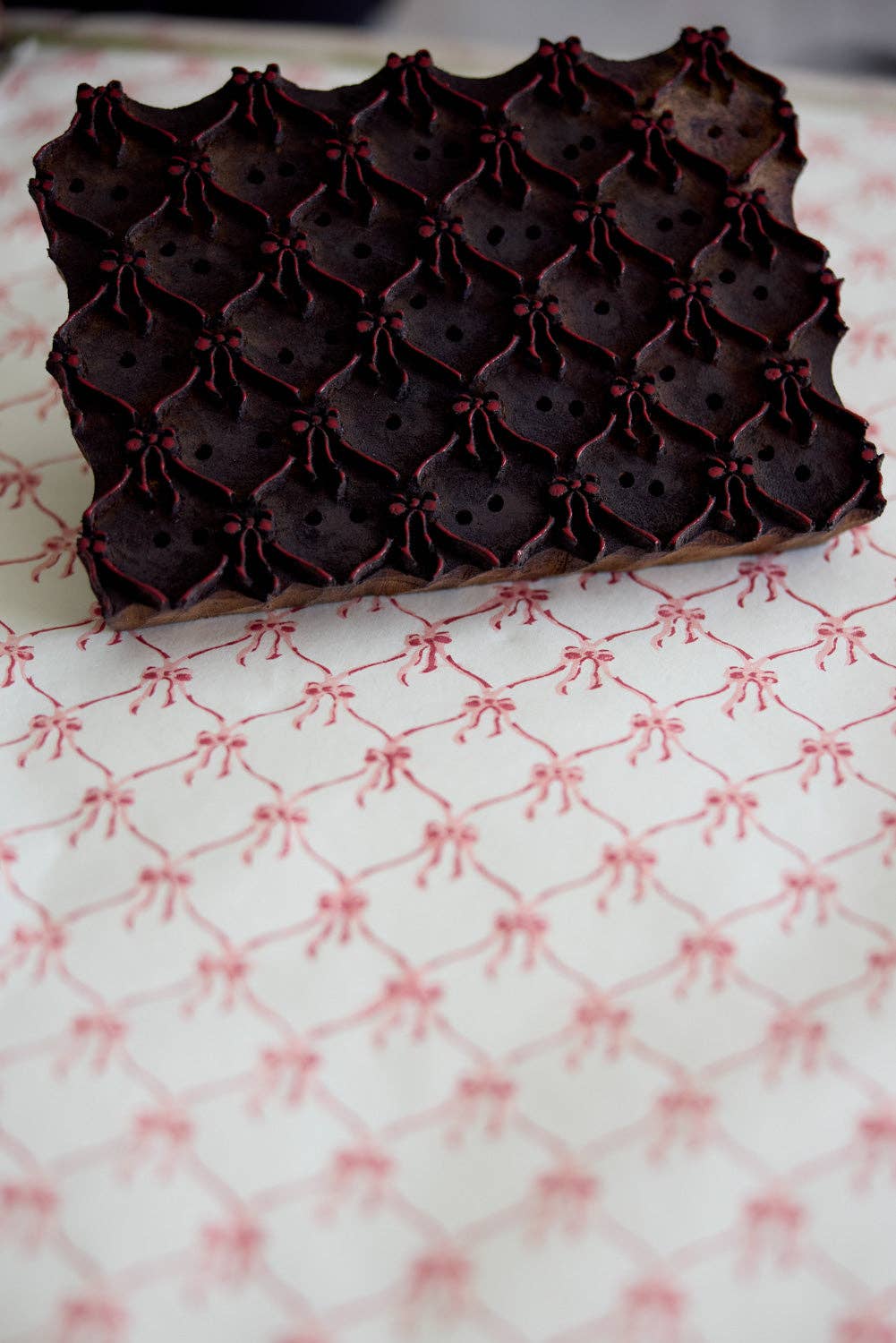 Block Printed Gift Bags (Large) - Christmas Pudding