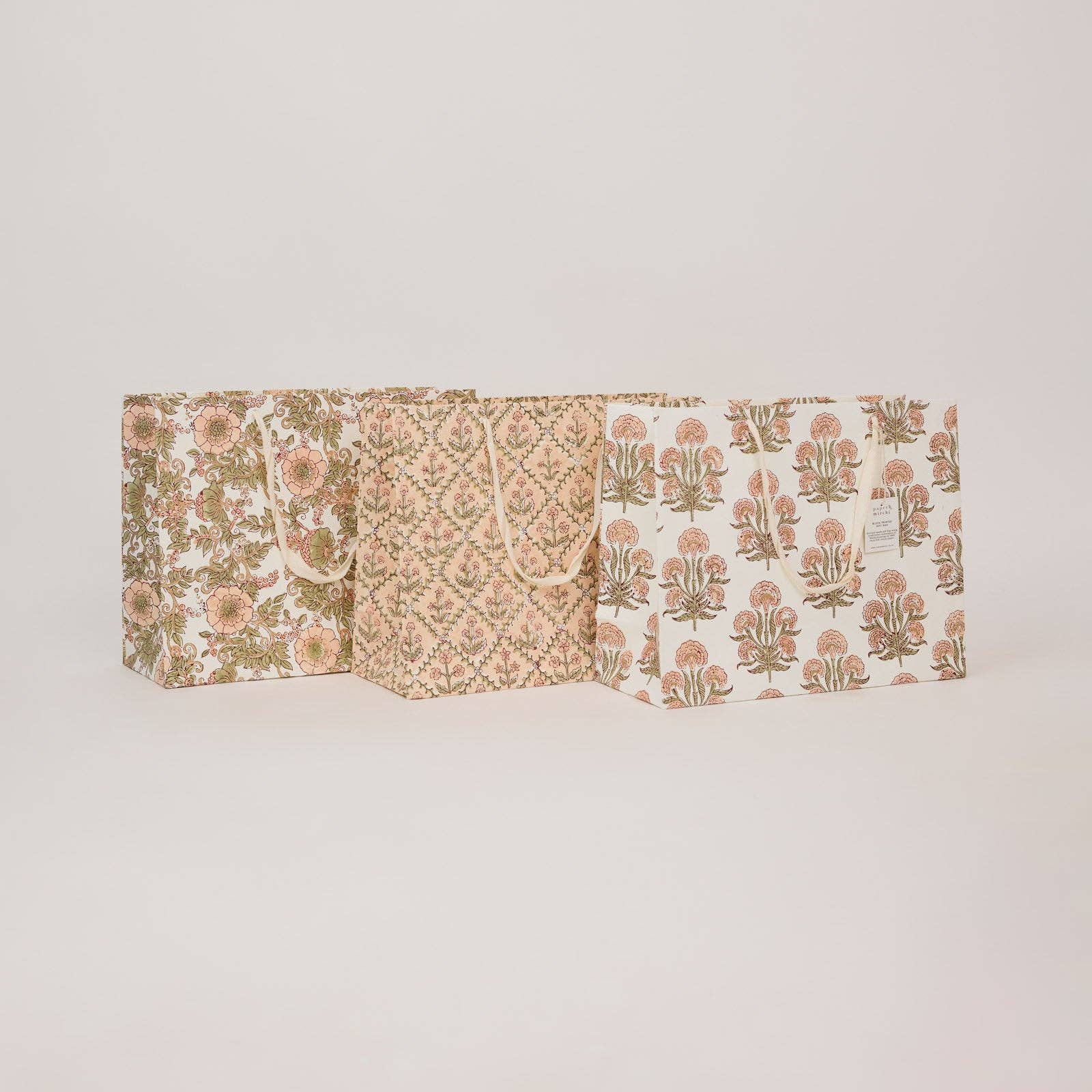 Hand Block Printed Gift Bags (Large) - Terracotta