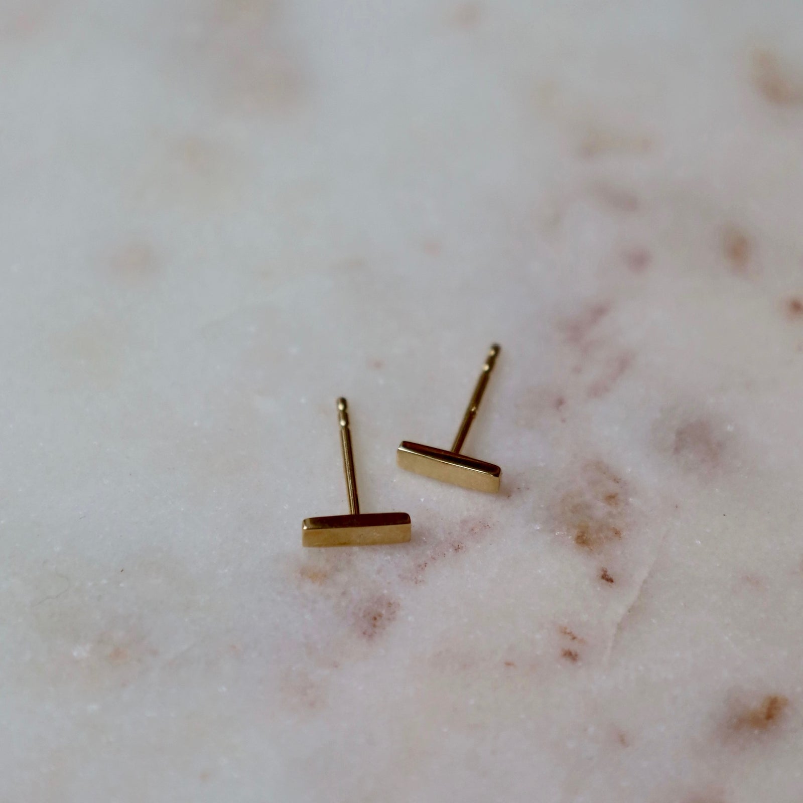 Mini Gold Bar Stud Earrings