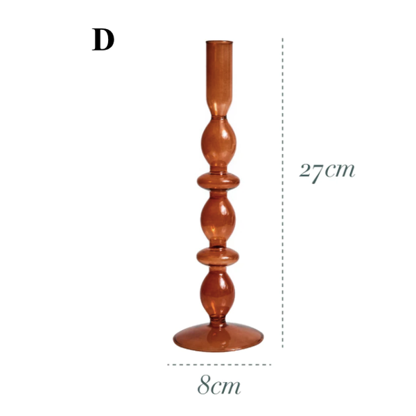 Brown Glass Candlestick Holder