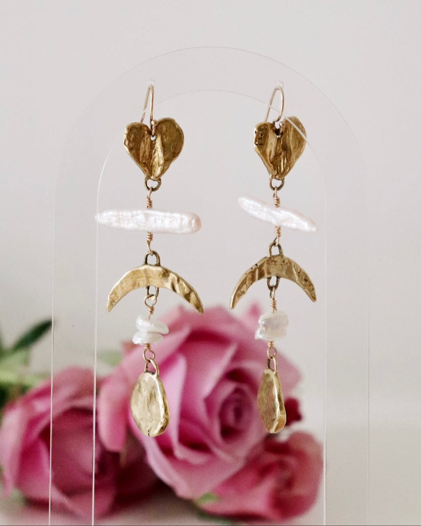 Gold Celestial Ladder Earrings
