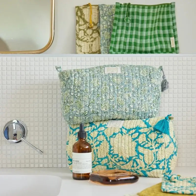 Small pouch - Green Gingham