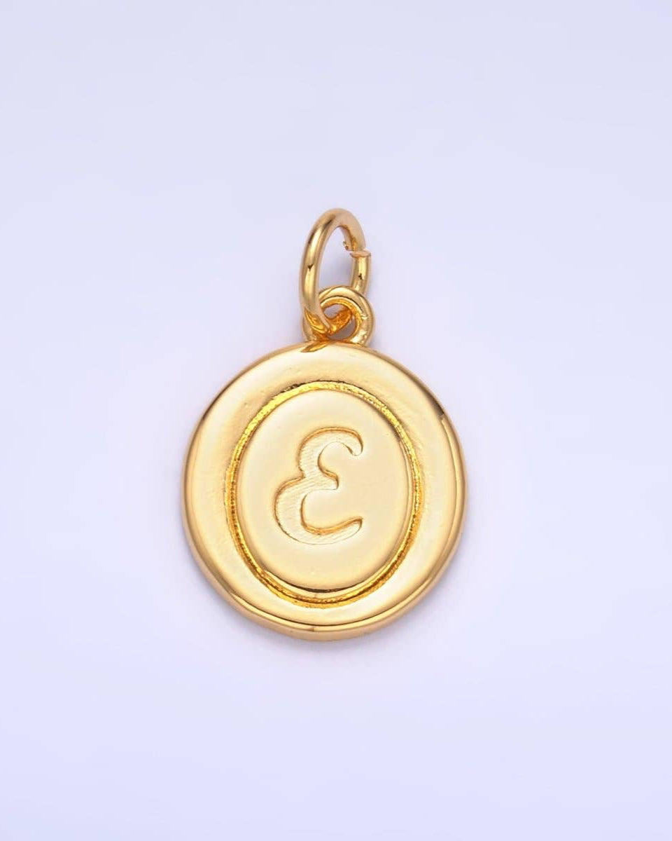 Initial Script Oval Charm